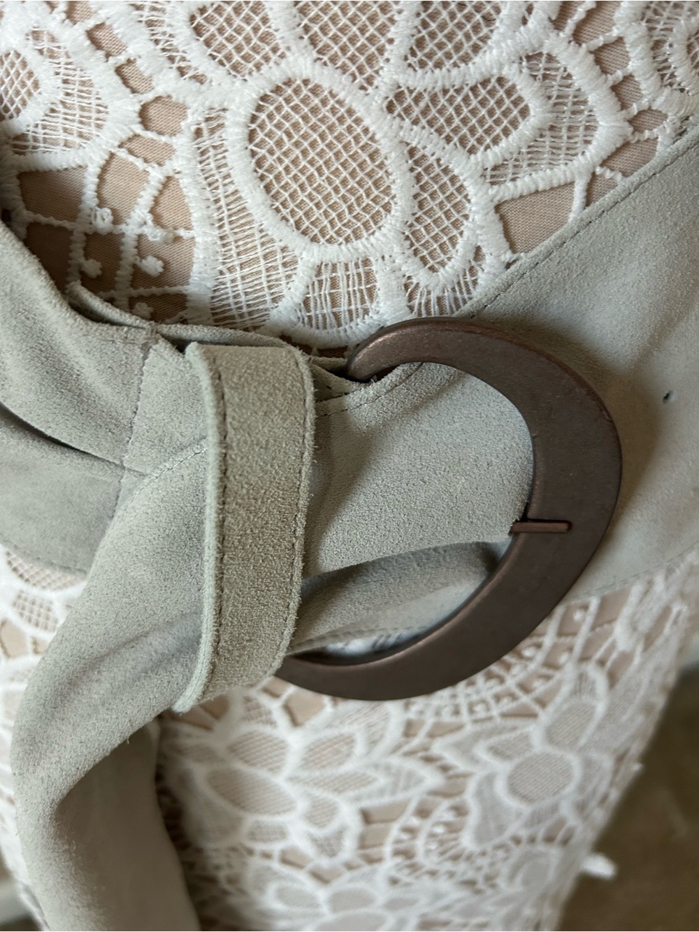 Free People Suede Wrap Belt grey with Round Buckle S/M - Picture 2 of 10